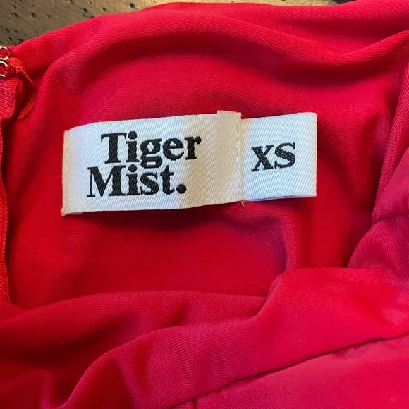 Tiger Mist Red Ruched Dress - Picture 3 of 6